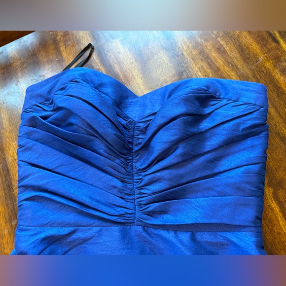 Alfred Sung prom ball formal dress royal blue strapless mini size 8 pockets - Picture 4 of 10